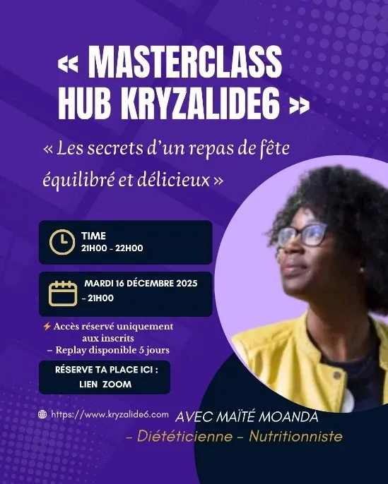 Image dde Masterclass de Maïté Moanda "Les secrets d’un repas de fête équilibré et délicieux"